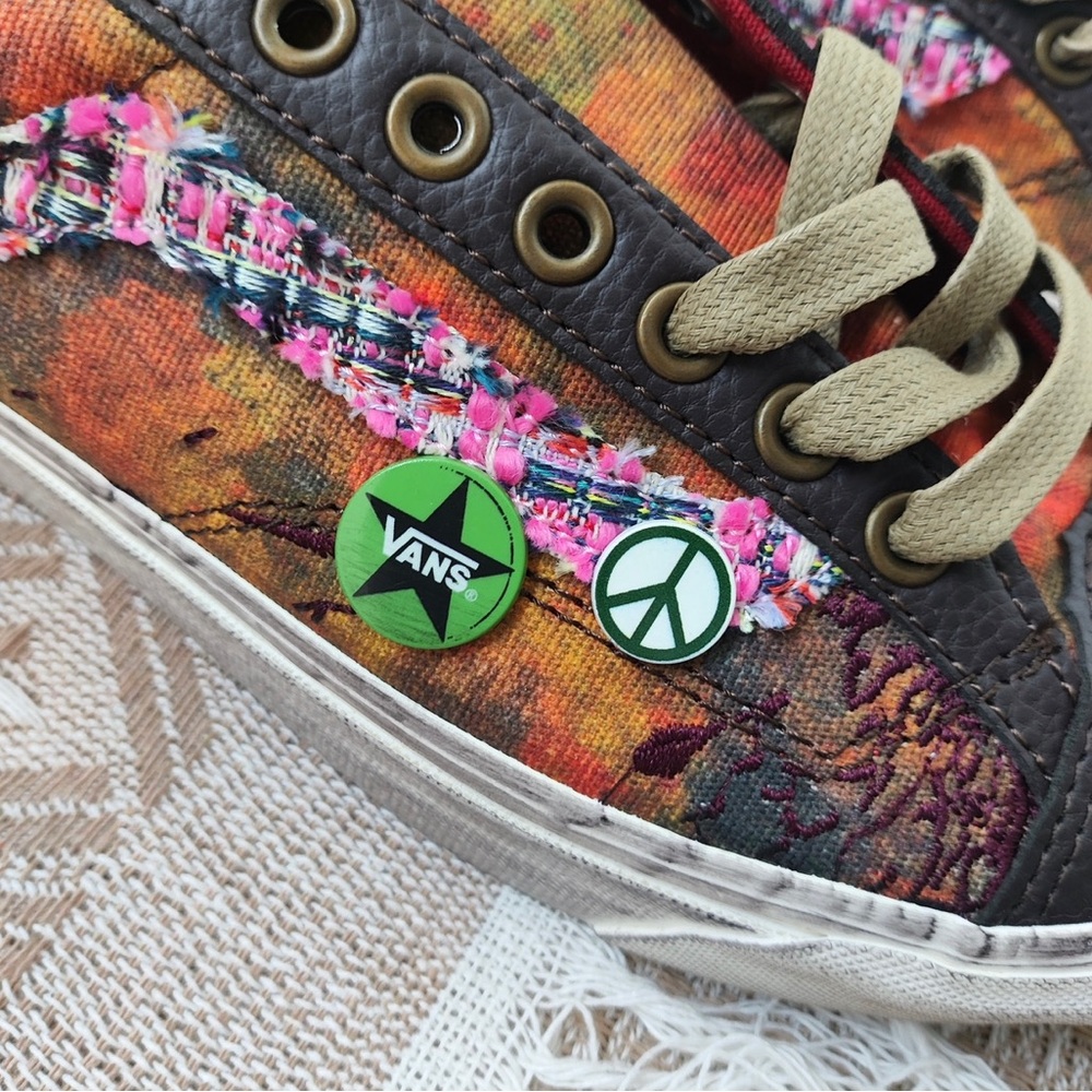 Vans Multicolor Canvas Low-Top Sneakers with Black Toe - Picture 2 of 7